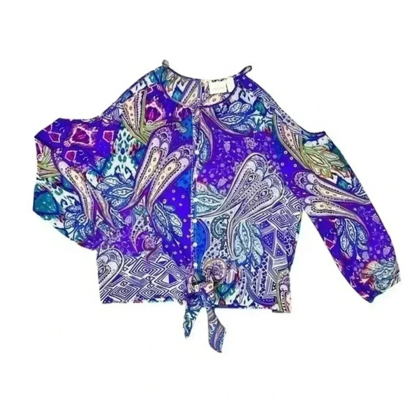 Chicos Whimsy Top Womens L Paisley Bright - Picture 1 of 10